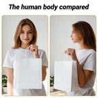 bagmad 100Pcs Pack 8x4.75x10 inch Medium White Kraft Paper Bags with Handles Bulk, Gift Bags, Craft Grocery Shopping Retail Birthday Party Favors Wedding Sacks Restaurant Takeout, Business (100)