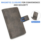 Server Book with Zipper Pocket and Magnetic Closure, Server Books for Waitress, Leather Waitstaff Organizer with High Volume Money Pocket, Fit Server Apron (Grey)