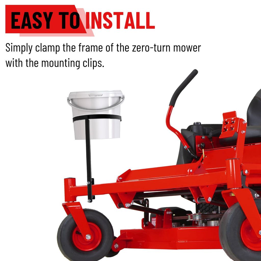 5 Gallon Trash Bucket Holder for Zero Turn Mowers, Bucket Storage Holder