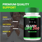 Gluco Life 360 Capsules, GlucoLife 360 Supplement with Advanced Maximum Strength, Premium Health Formula Pills for Overall Health & Wellness, GlucoLife360 Vitamins Reviews, Made in USA (60 Capsules)