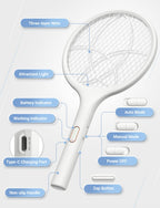 YISSVIC Electric Fly Swatter 4000V Bug Zapper Racket Dual Mode