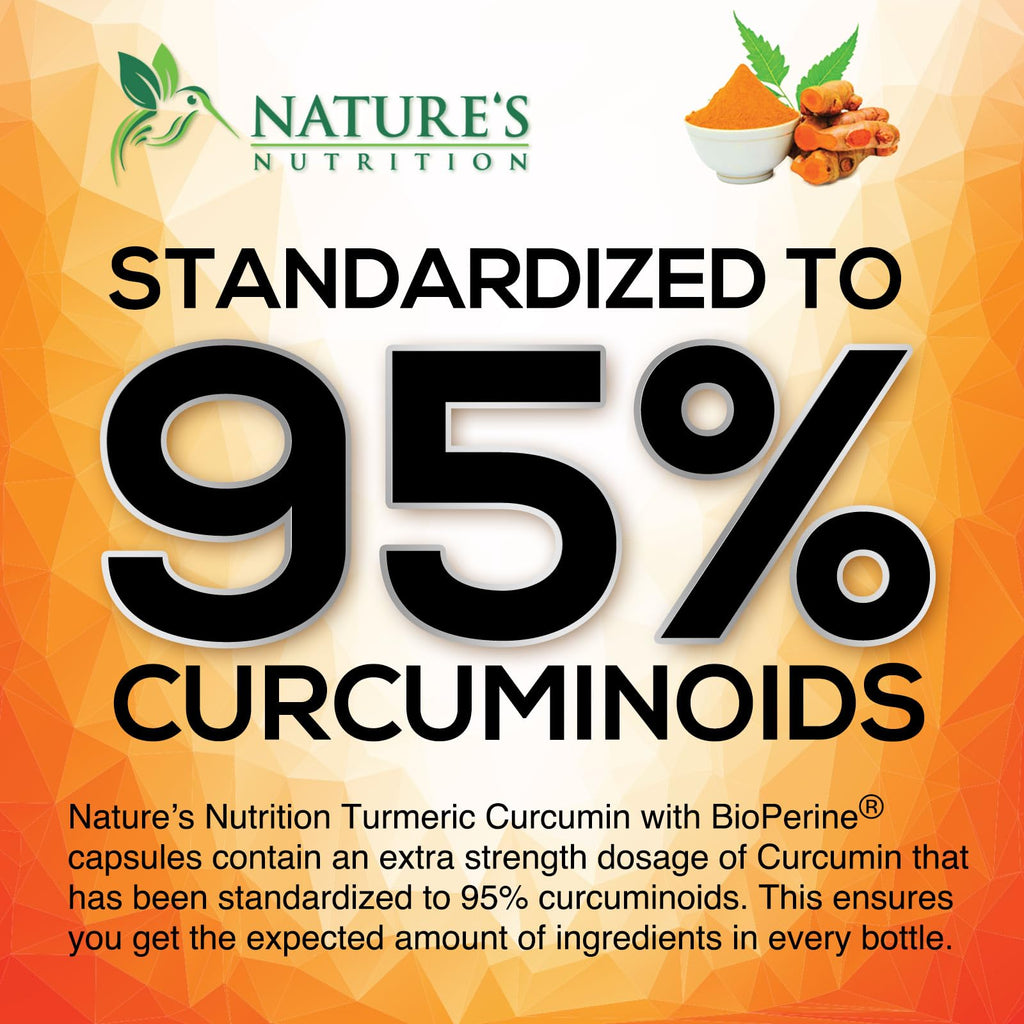 Turmeric Curcumin Supplement 95% Curcuminoids 1950mg with Organic Turmeric & BioPerine Black Pepper Extract for Best Absorption, Natural Vegan Joint Support, Non-GMO, Bottled in USA - 180 Capsules