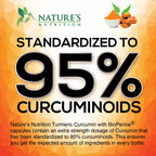 Turmeric Curcumin Supplement 95% Curcuminoids 1950mg with Organic Turmeric & BioPerine Black Pepper Extract for Best Absorption, Natural Vegan Joint Support, Non-GMO, Bottled in USA - 240 Capsules