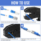 Qibaok 1500pcs Wire Connectors - Insulated Electrical Wire Terminals (Copper) - Ring, Butt, Spade, Fork Connector Kit - Red, Blue, Yellow