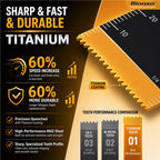 Bionso 55PCS Oscillating Saw Blades, Professional Universal Titanium Multitool Blades for Wood Plastics Metal, Quick Release Multi Tool Kits Fit Dewalt Ryobi Milwaukee Rockwell Fein Makita