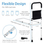 Bed Rails for Elderly Adults Safety, Adjustable Bed Assist Rails for Seniors, Bedrails with Support Legs and Storage Pocket, Bed Railing Cane Fit Single, Double King,Queen,Full, Twin Beds