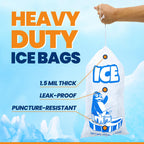 Reli. Plastic Ice Bags 10 lb (250 Pack Bulk) Cotton Drawstring | 12"x21" Ice Bags Reusable, Heavy Duty | Clear, Freezer Safe Storage | 1.5 Mil