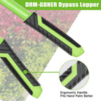 DRM-GDNER 23" SK5 Dual-Blade Loppers Cuts 2" Dry/Wet Branches - Triangular Steel Tube & SecureLock, Heavy Duty Tree Trimmers Green/Black