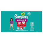 Pampers Diapers - Cruisers 360 - Size 5, 100 Count, up to 100% Leakproof Pull-On Diaper for Active Babies