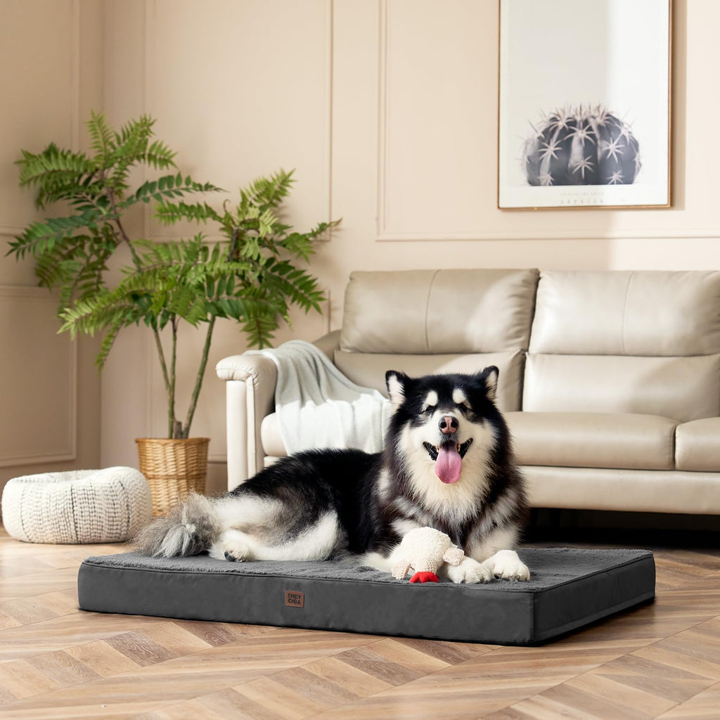 EHEYCIGA Orthopedic Dog Bed Large with Removable Washable Cover, 41IN Grey