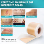 Pumkot Silicone Scar Sheets, Silicone Scar Tape(1.8” x 157” Roll-4M), Medical Grade Scar Removal Away Strips for Surgical Scars, Keloid, C-Section, Burn - Stickiness Upgrade, Waterproof, Reusable