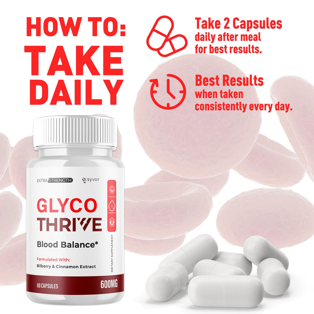 (2 Pack) Glyco Thrive Capsules, Official GlycoThrive Glycogen Support Pills with All Natural Ingredients, Advanced Formula Health Supplement with Max Strength Vitamins for Women & Men (120 Capsules)
