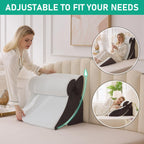 Bambulex 4PCS Wedge Pillow Set for After Surgery, Orthopedic Bed Wedge Pillow for Back Pain Relief, Sitting Up in Bed, Acid Reflux, Adjustable Post Surgery Pillows for GERD, Snoring, White/Grey