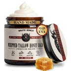Organic Beef Tallow for Skin - 4 OZ (Unscented) — Grass Fed Beef Tallow for face + Body — US-Made Whipped Tallow and Honey Balm Moisturizer for Dry and Sensitive Skin, Eczema, Rosacea (No Additives)