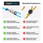 Roperoller The Original Rope Tightening Tool & Tensioner 6-Pack with Rollercam Technology – Heavy-Duty Tie Down for Outdoors, Tarps, Boating & Camping Gear – Includes Reflective Cord & Carry Case