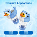 Doli Yearning Solar Pool Chlorine Floater for 3inch Tablets, Duck-Shark Chlorine Tablet Floater with Light, Auto Light up at Night for Pool, Hot Tub