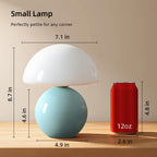 Dawnwake Mushroom Lamp Table Lamp for Bedroom,Desk Bedside Small Lamps for Living Room Night Stands,Mushroom Decor Cute Mini Modern Mid Century Lamps,Unique Aesthetic Home Living Room Decor(Blue)