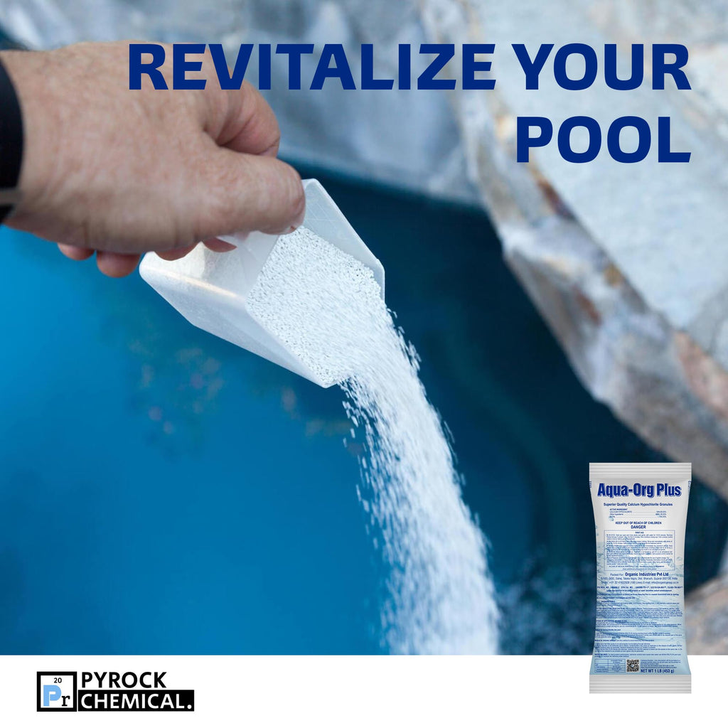 Pool Shock by Aqua Org Plus - 65% Granular Cal Hypo - Swimming Pool Shock for In-Ground, Above Ground, Spas & Hot Tubs - 24-Pack of 1 Pound Bags