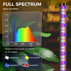 boostool 2 Pcs Grow Lights for Indoor Plants, 44W 384 Led Full Spectrum Plant Light, 5.4FT Adjustable Length Standing Grow Light with Timer/Six Leg Base for Greenhouse/Garden