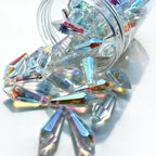 Troyune 50pcs Sun Catcher Crystals, 38mm Icicle Prisms for Chandelier Lamp Candle Holders, Curtain DIY Pendant Drops in AB Colors