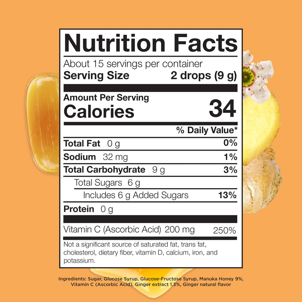 Manuka Doctor Cough Drops, Manuka Middles, 30 Drops (Pack of 4) Throat Lozenges Infused with Raw Manuka Honey, Vitamin C & Ginger for Immune Support, Helps Soothe Sore Throat