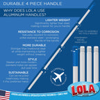 LOLA Deck Scrub Brush Outdoor Broom, Durable Bristles Remove Dirt, Grime, Grout, Leaves, Snow on Patios, Decks, Wet or Dry, 2 Pack