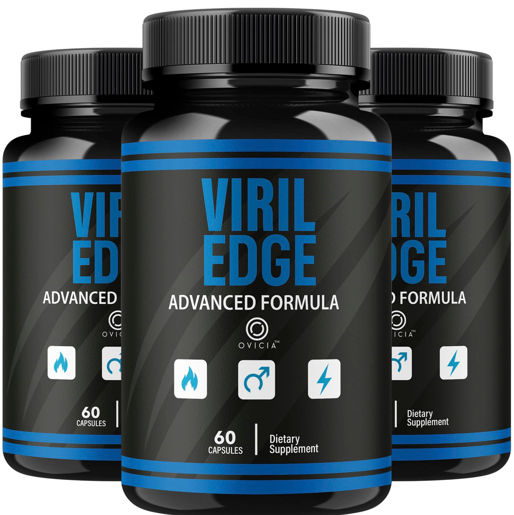 (3 Pack) Viril Edge For Men Capsules - Official VirilEdge Pills Advanced Support For Maximum Strength, All Natural Ingredients Premium Vitamins For Overall Health & Wellness, 180 Capsules For 3 Months
