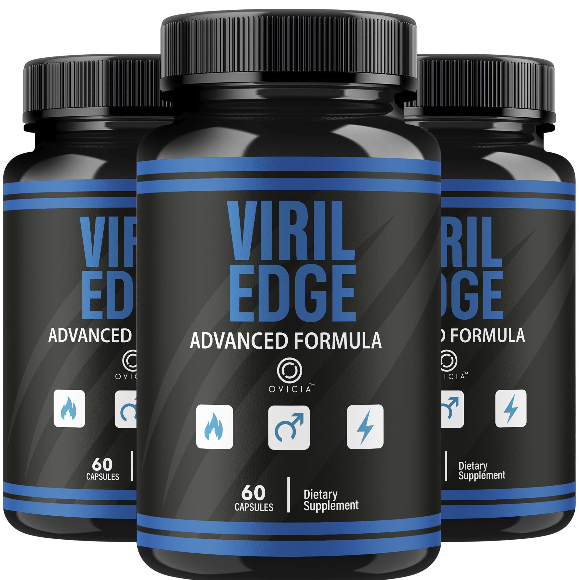 (3 Pack) Viril Edge For Men Capsules - Official VirilEdge Pills Advanced Support For Maximum Strength, All Natural Ingredients Premium Vitamins For Overall Health & Wellness, 180 Capsules For 3 Months