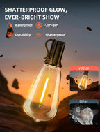 VOZUJI Outdoor Patio String Lights: 200Ft 60M Outside Waterproof Light - Remote Dimmable ST38 Shatterproof Bulb Connectable Hanging Outdoor Electric Lighting - Backyard Yard Gazebo Porch Party