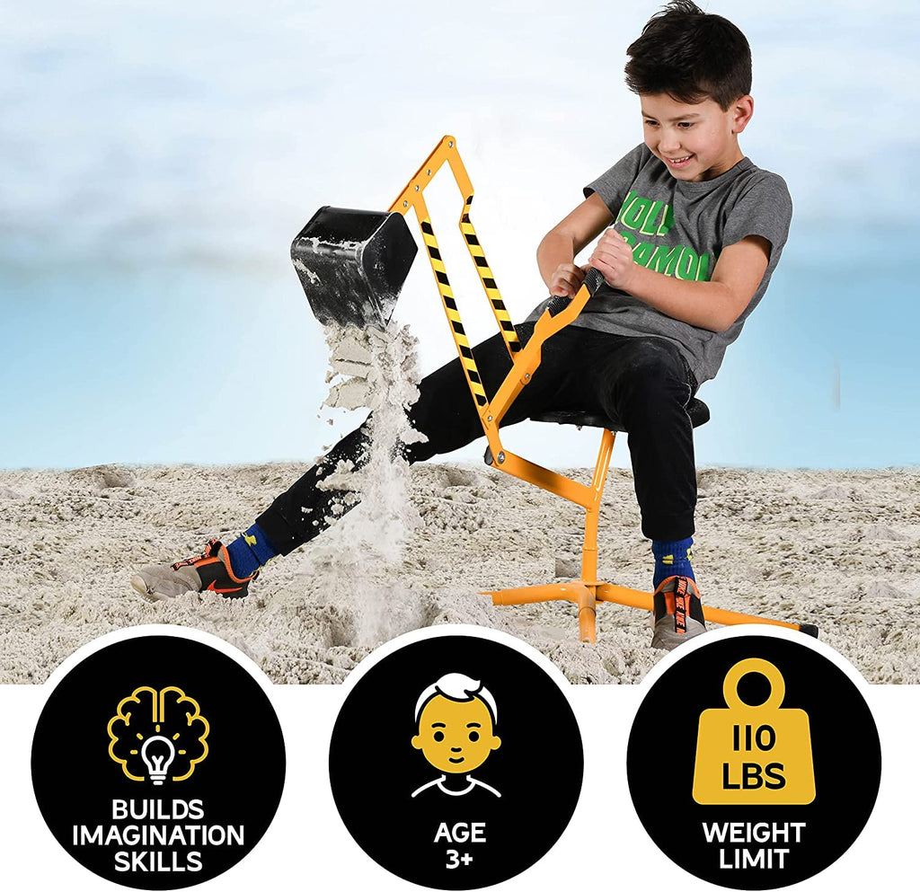 stargo - Steel Kids Excavator Ride on Toy Sand Digger for Kids rotates 360