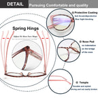EYEURL 5 Pack Reading Glasses for Women-Cat Eye Blue Light Blocking Readers Fashion Computer Glasses with Spring Hinge Anti-Glare Readers for Women 1.5