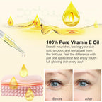 2 Pack Vitamin E Oil, 75,000 IU Organic Pure Vitamin E Oil for Tightening Plump Skin, Reduce Fine Lines & Scars, Moisturizing Skin, Face & Full Body