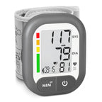 BENECEN Blood Pressure Monitor Adjustable Wrist Cuff for Home Use Automatic BP Machine Large Digital LCD Display 199 Memory Batteries Included with Carrying Case, Grey