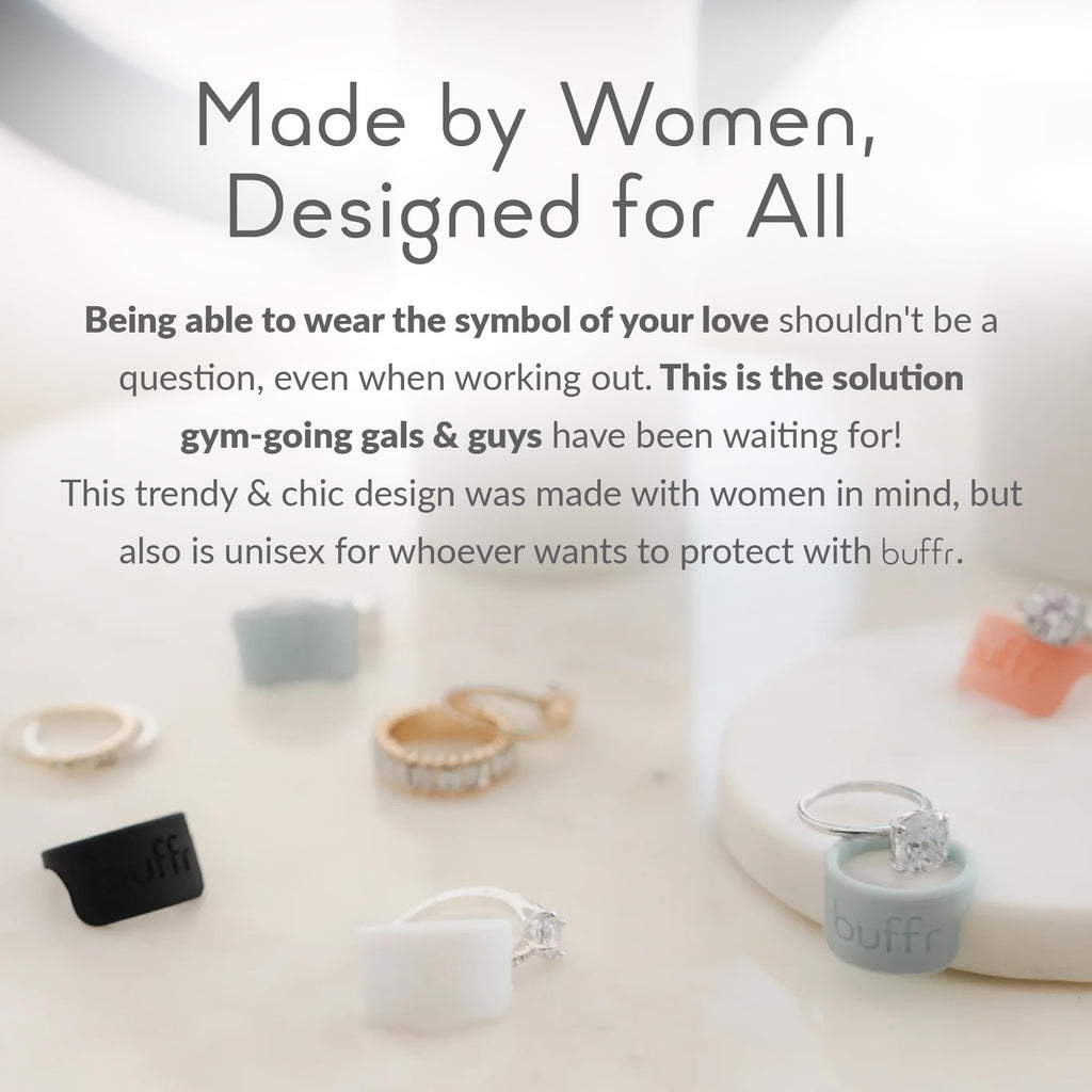 BUFFR Silicone Ring Protector – Wedding Ring Guard (White, Size 7)