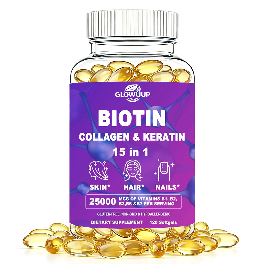 Biotin for Hair Growth Women Men, Biotin and Collagen Supplements Softgels