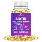 Biotin for Hair Growth Women Men, Biotin and Collagen Supplements Softgels