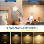 Yiliaw 6 Pack LED Puck Lights Remote Control 16 Color Changeable Under Cabinet Lights, Battery Operated Lights Night Light with Dimmer & Timmer for Closet Bedroom Kitchen, White