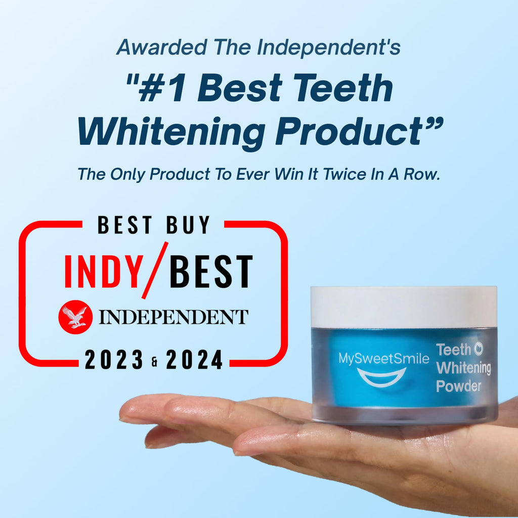 MySweetSmile Teeth Whitening Powder – 6 Month Supply – Removes Years of Coffee, Tea, Smoking & Ageing Stains – Dentist-Approved & Enamel-Safe – IndyBest Award-Winning Whitener – Fresh Mint Flavour