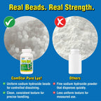 ComStar Pure Lye 2 lb - Unique Sodium Hydroxide Beads | Drain Opener & Soap Making | Biodegradable, Eco-Friendly (30-504)
