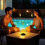 NiceBuy 2-Pack Solar Floating Pool Lights Ball Outdoor Water-Resistant IP66 Solar-Powered that Float Flickering Lights for Swimming Pool Decor Pond Garden Party