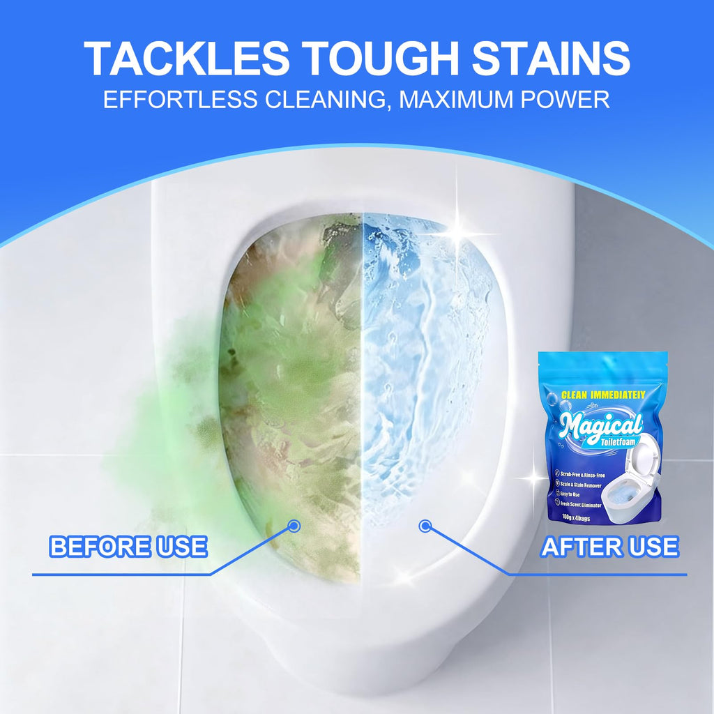 MineeCozee Foaming Toilet Bowl Cleaner Powder: Self-Activating Foam Toilet Cleaner for Deep Cleaning - Stain Remover for Bathroom (400g)