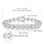 Gemsme Tennis Bracelet for Women 1 Row 18K White Gold Plated 5mm Round Cubic Zirconia Bracelets