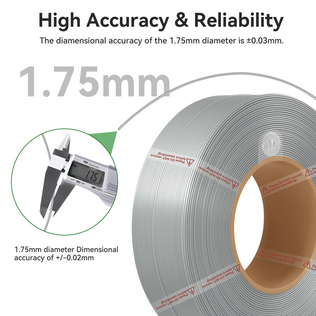 COMTREE Bamboo PLA Basic Refill Filament 1.75mm 1 KG (2.2lbs) with RFID for Bambu Lab A1/X1/P1 Series 3D Printers,Easy to Print, 3D Printing Filament,No Spool, +/- 0.03mm (Orange 10300)