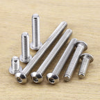 1/4-20 x 1-1/4" Button Head Socket Cap Bolts Screws, 304 Stainless Steel 18-8, Allen Hex Drive, Bright Finish, Fully Machine Thread, Pack of 100