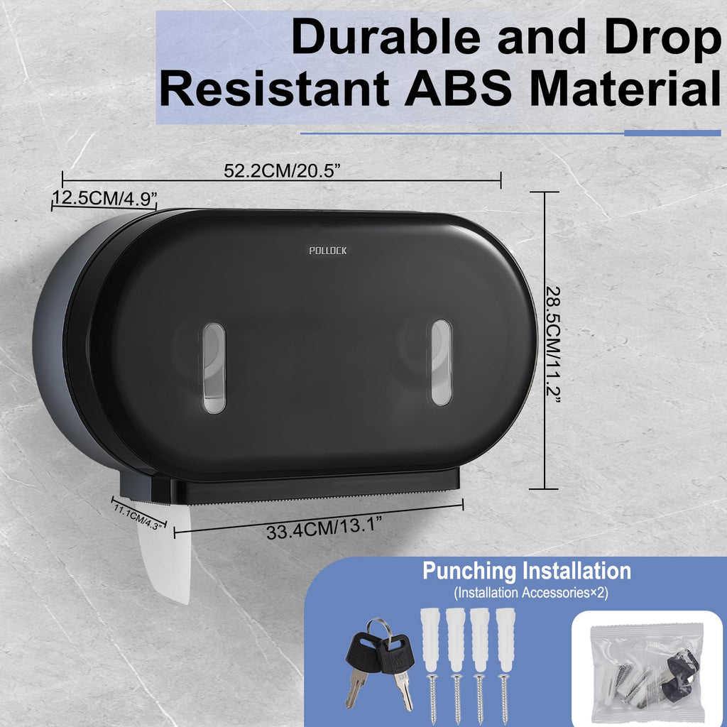 Pollock Commercial Twin Jumbo Toilet Tissue Dispenser,Hold 9” Double Roll