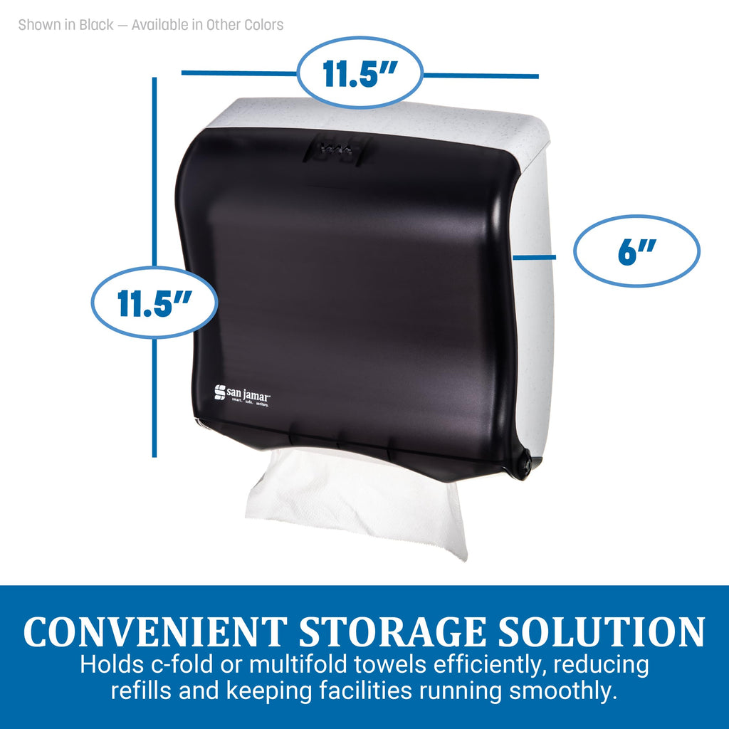 SANT1755TBK - Ultrafold Fusion C-fold amp; Multifold Towel Dispenser, 11 1/2x5 1/2x11 1/2, Black