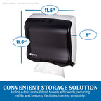 SANT1755TBK - Ultrafold Fusion C-fold amp; Multifold Towel Dispenser, 11 1/2x5 1/2x11 1/2, Black