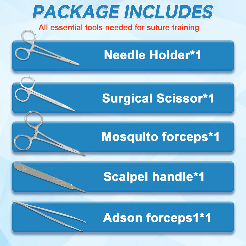 Spectabilis Suture Practice Kit,Silicone Suturing Pad with Wound Closure Trainer for Nursing,Vet and Medical School Training,Education Only.