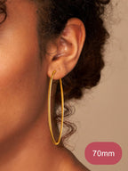 FOCALOOK Large Gold Hoop Earrings for Women 70mm 14K Gold Plated Earrings