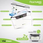 Ultrasonic Cleaner, Professional Ultrasonic Jewelry Cleaner for Diamond Ring, Silver, Gold, Earrings, Necklaces, Glasses, Denture, Retainer, Cpap, Coins, Mouthguard, Razors - VisiClean